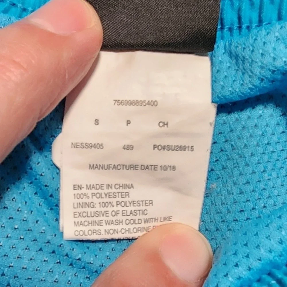 Nike‎ Swim Trunks Mens Small Blue Pink Swoosh Swimsuit Shorts